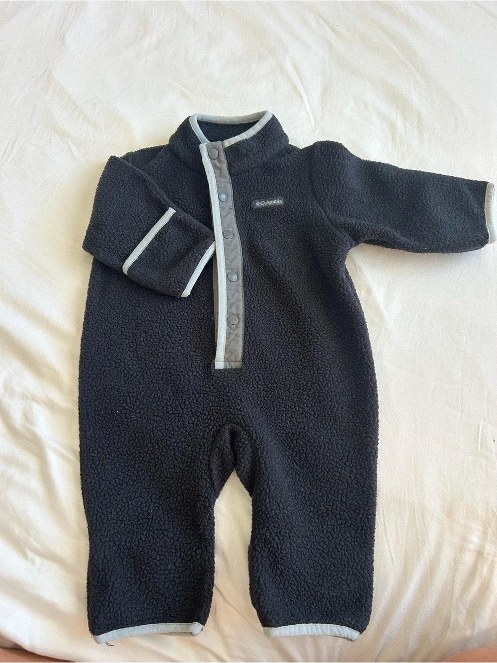 Columbia Black Fleece One-Piece Coverall with Light Gray Trim